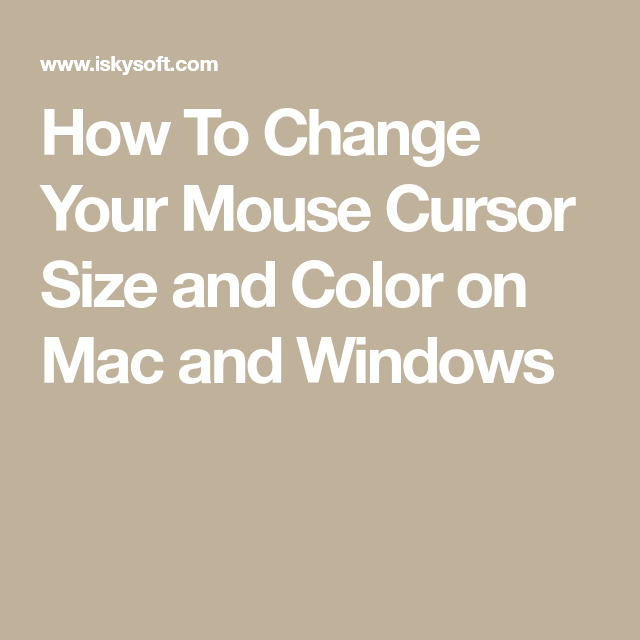 change mouse cursor mac